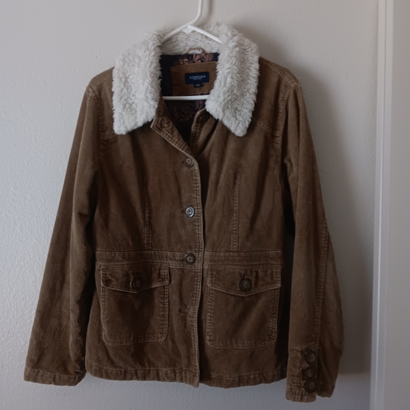 Corduroy Jacket with Shearling Collar - Picture 1 of 2